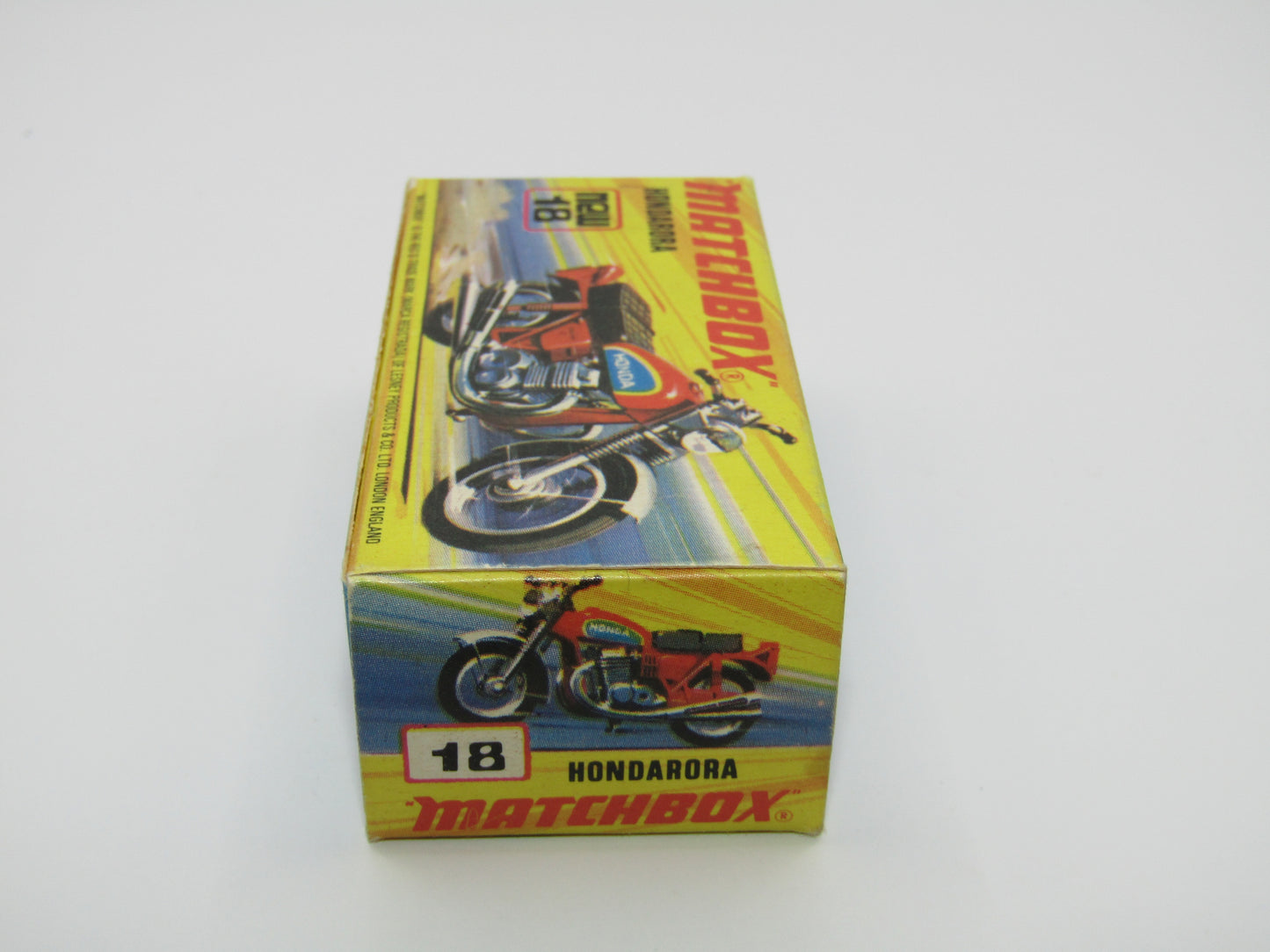 Matchbox Superfast No 18B Hondarora Motorcycle, Red, CHROME Handlebars, Wire Wheels