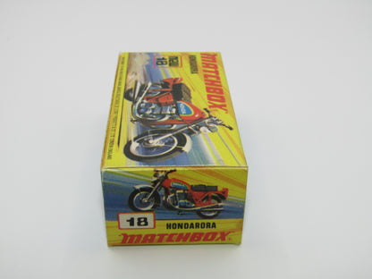 Matchbox Superfast No 18B Hondarora Motorcycle, Red, CHROME Handlebars, Wire Wheels