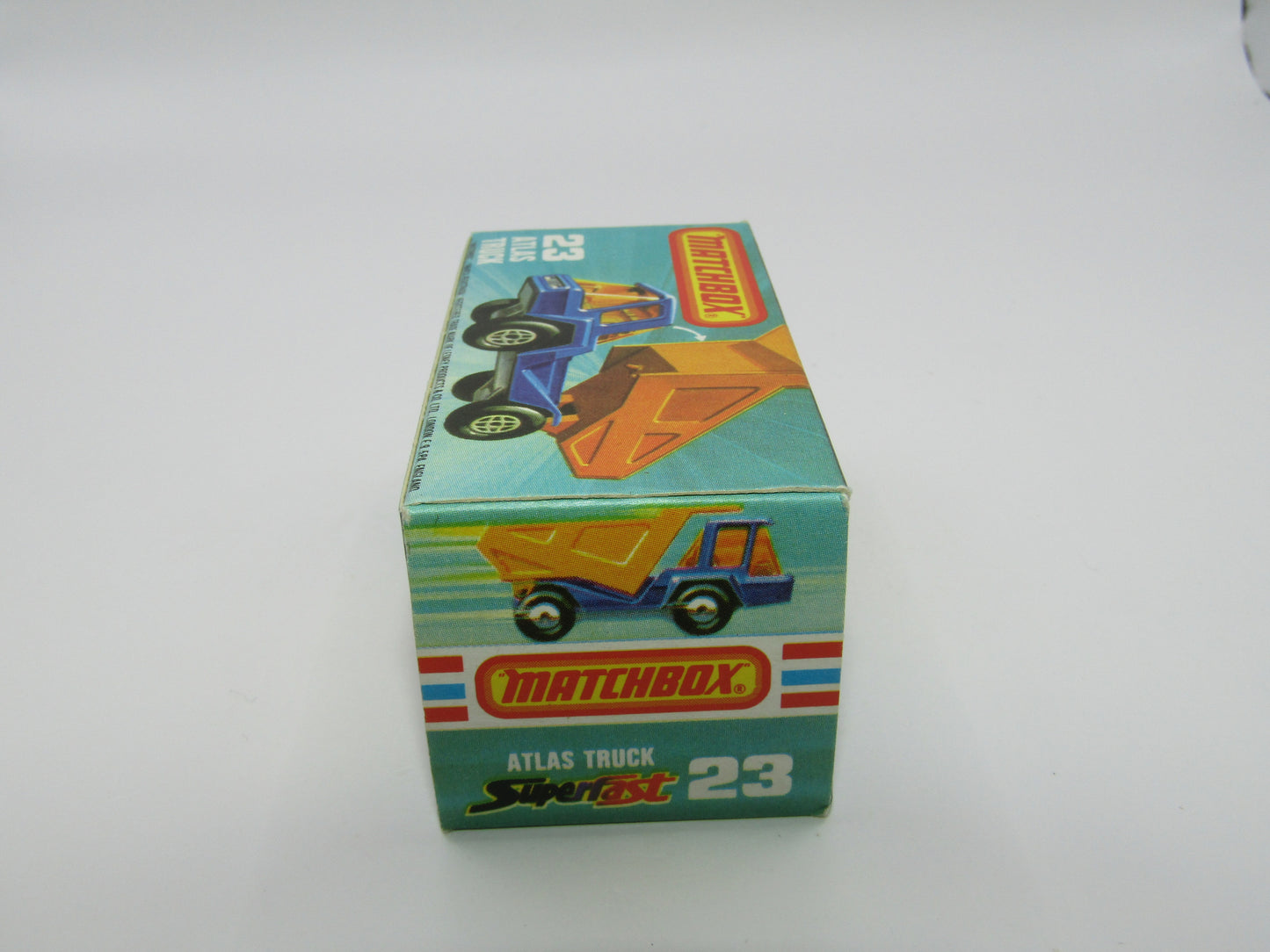 Matchbox Superfast No 23B Atlas Dump Truck Blue ORANGE Interior