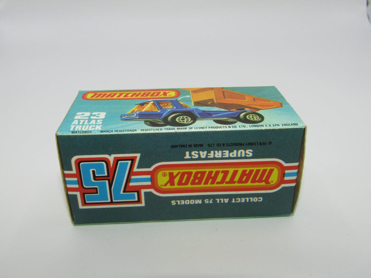 Matchbox Superfast No 23B Atlas Dump Truck Blue ORANGE Interior