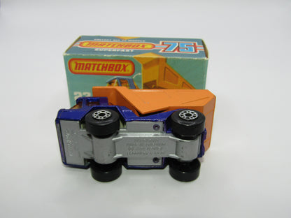 Matchbox Superfast No 23B Atlas Dump Truck AMB Win Dot Dash Silver Base