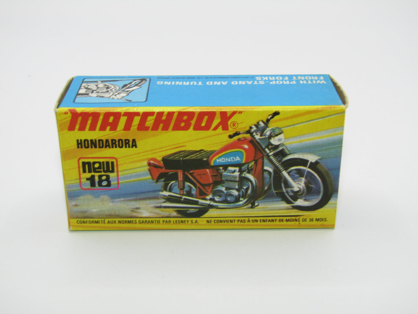 Matchbox Superfast No 18B Hondarora Motorcycle, Red, NO LABELS, MAG Wheels