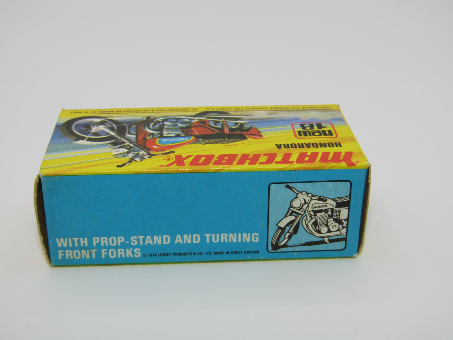 Matchbox Superfast No 18B Hondarora Motorcycle, Red, NO LABELS, MAG Wheels