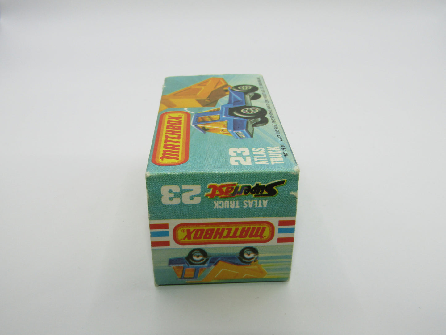 Matchbox Superfast No 23B Atlas Dump Truck AMB Win Dot Dash Silver Base