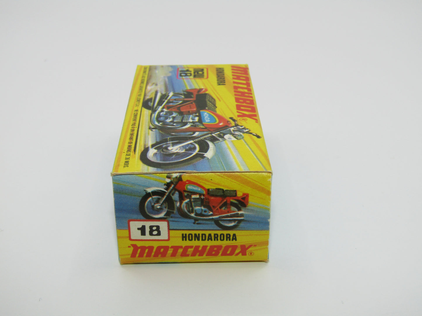 Matchbox Superfast No 18B Hondarora Motorcycle, Red, NO LABELS, MAG Wheels