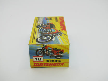 Matchbox Superfast No 18B Hondarora Motorcycle, Red, NO LABELS, MAG Wheels