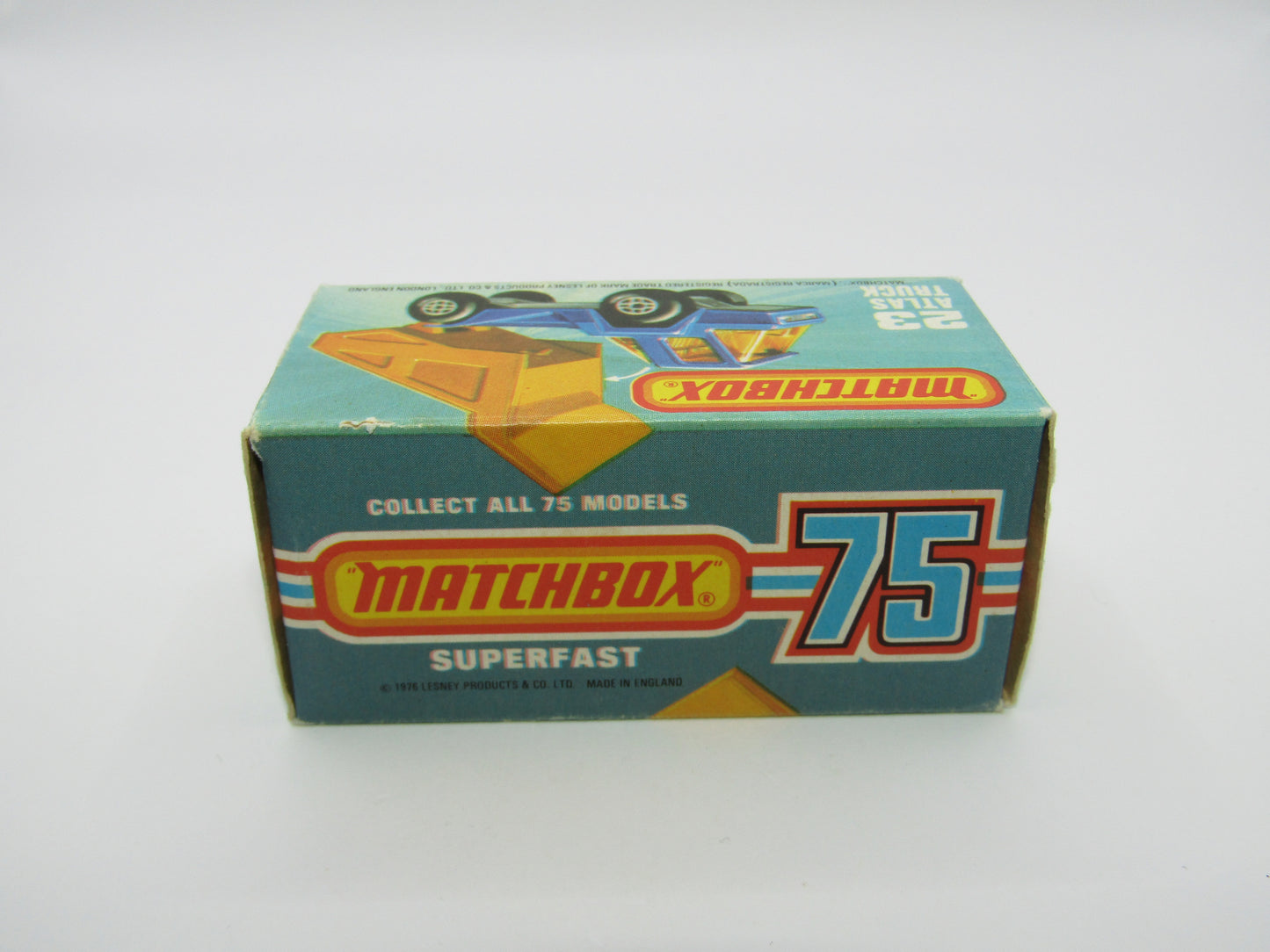 Matchbox Superfast No 23B Atlas Dump Truck AMB Win Dot Dash Silver Base