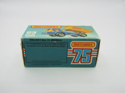 Matchbox Superfast No 23B Atlas Dump Truck AMB Win Dot Dash Silver Base