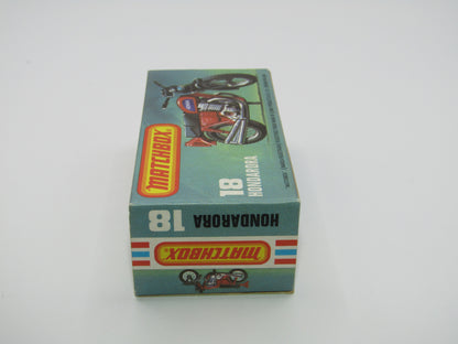 Matchbox Superfast No 18B Hondarora Motorcycle, Light Red, No Labels, Wire Wheels