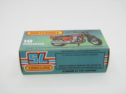 Matchbox Superfast No 18B Hondarora Motorcycle, Light Red, No Labels, Wire Wheels