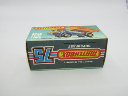 Matchbox Superfast No 23B Atlas Dump Truck AMB Win Dot Dash UNP Base