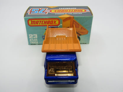 Matchbox Superfast No 23B Atlas Dump Truck Amber Win CHROME Interior