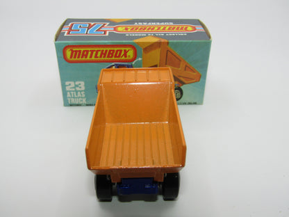 Matchbox Superfast No 23B Atlas Dump Truck Amber Win CHROME Interior