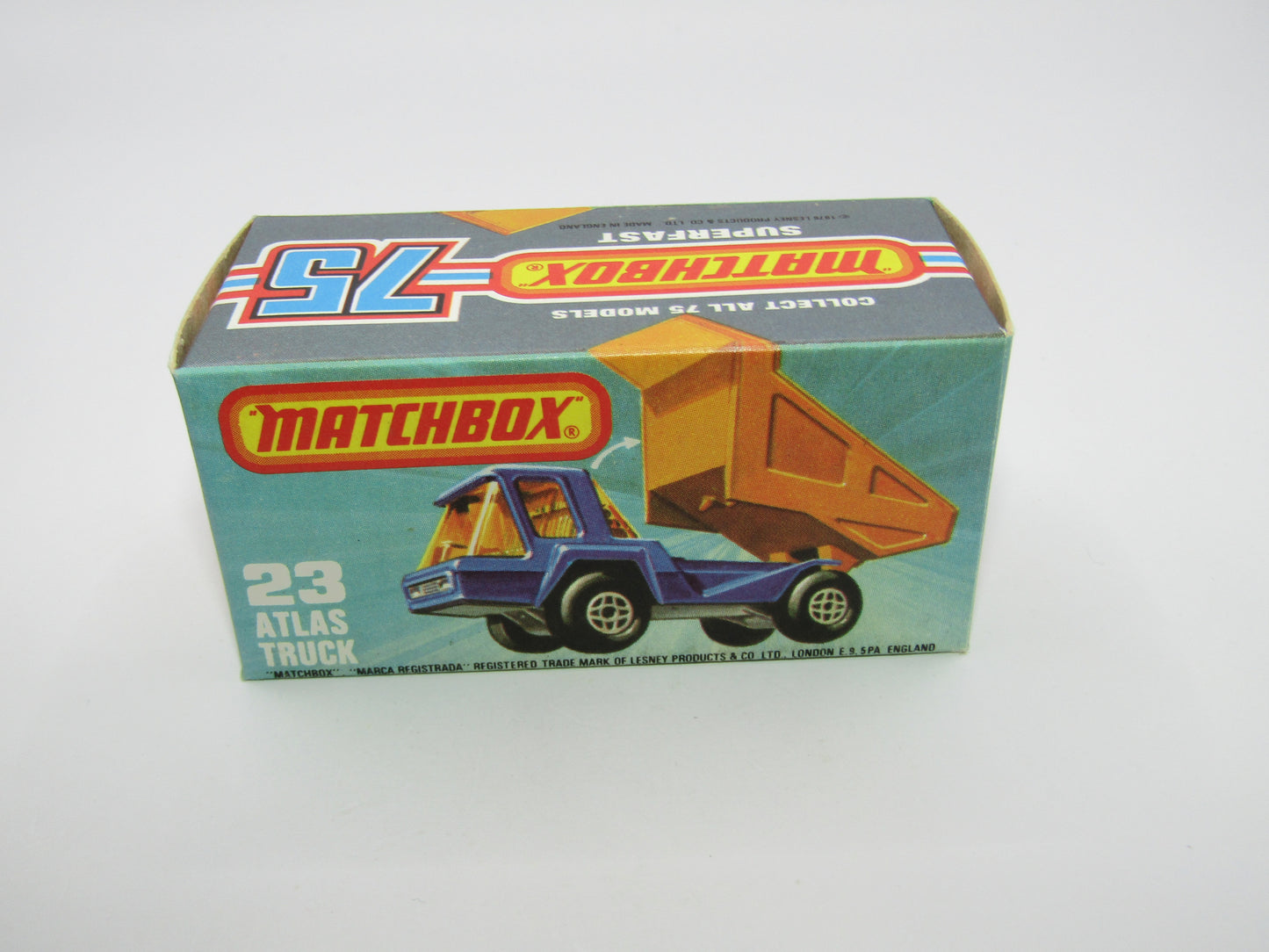 Matchbox Superfast No 23B Atlas Dump Truck Amber Win CHROME Interior