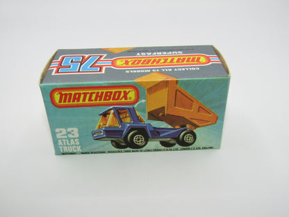 Matchbox Superfast No 23B Atlas Dump Truck Amber Win CHROME Interior