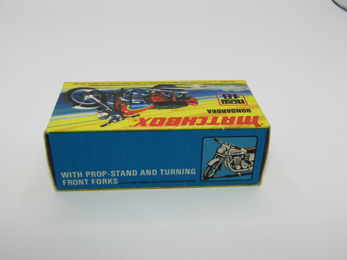 Matchbox Superfast No 18B Hondarora Motorcycle, Light Red, Labels, Wire Wheels