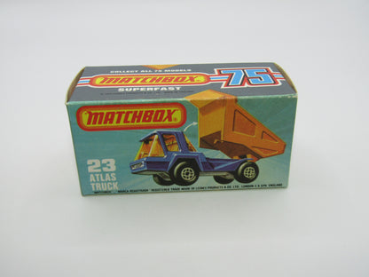 Matchbox Superfast No 23B Atlas Dump Truck Amber Win CHROME Interior