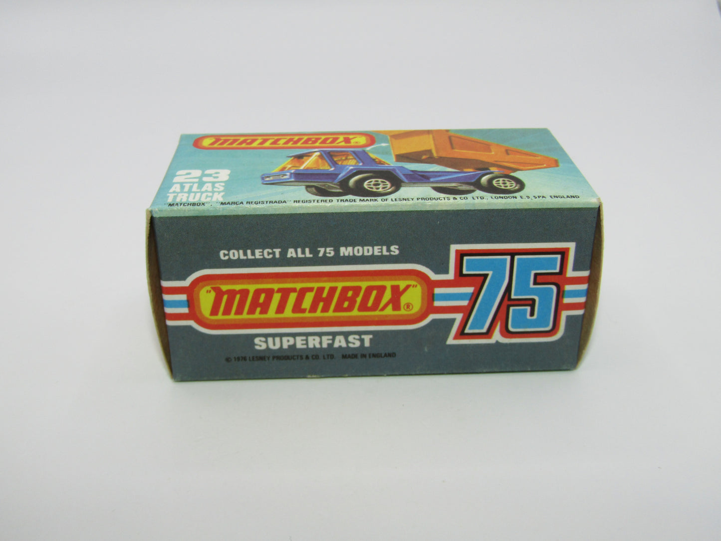 Matchbox Superfast No 23B Atlas Dump Truck Amber Win CHROME Interior