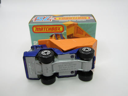 Matchbox Superfast No 23B Atlas Dump Truck Dot Dash Wheels Silver Base
