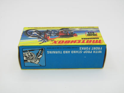 Matchbox Superfast No 18B Hondarora Motorcycle, DARK Red, Labels, Wire Wheels