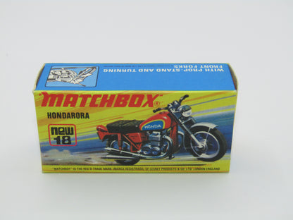 Matchbox Superfast No 18B Hondarora Motorcycle, Dark Yellow, No Labels, Wire Wheels