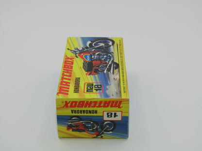 Matchbox Superfast No 18B Hondarora Motorcycle, Dark Yellow, No Labels, Wire Wheels