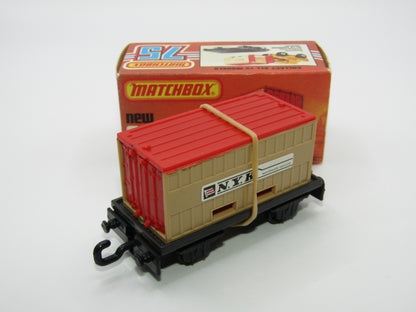 Matchbox Superfast No 25C Flat Car Container NYK CARAMEL Container