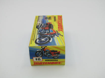 Matchbox Superfast No 18B Hondarora Motorcycle, Dark Yellow, No Labels, Wire Wheels