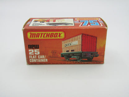 Matchbox Superfast No 25C Flat Car Container NYK CARAMEL Container