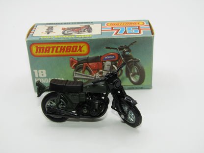 Matchbox Superfast No 18B Hondarora Motorcycle, OLIVE DRAB, No Labels, Wire Wheels