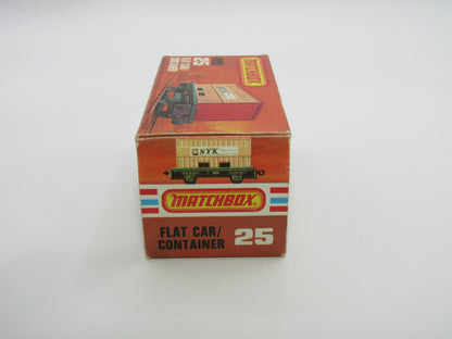 Matchbox Superfast No 25C Flat Car Container NYK CARAMEL Container
