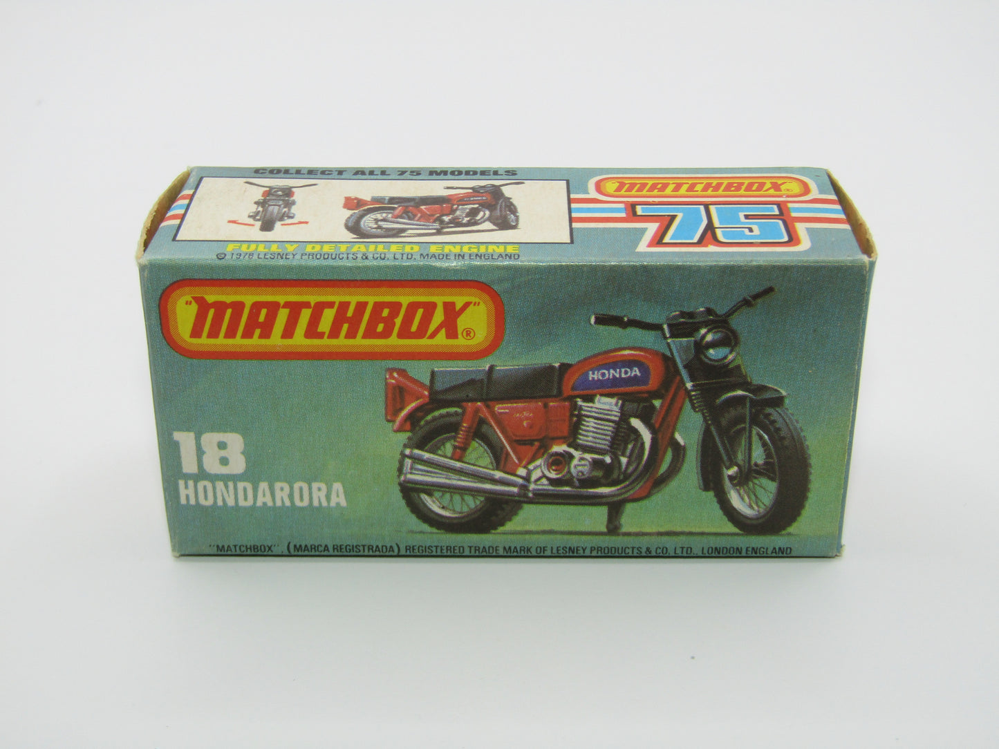 Matchbox Superfast No 18B Hondarora Motorcycle, OLIVE DRAB, No Labels, Wire Wheels