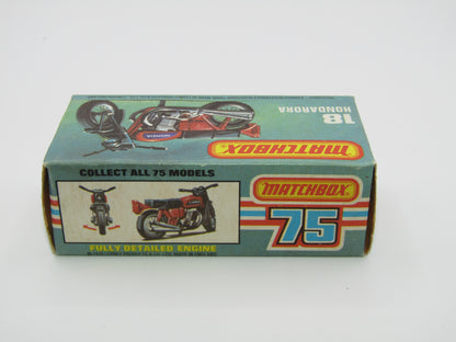 Matchbox Superfast No 18B Hondarora Motorcycle, OLIVE DRAB, No Labels, Wire Wheels
