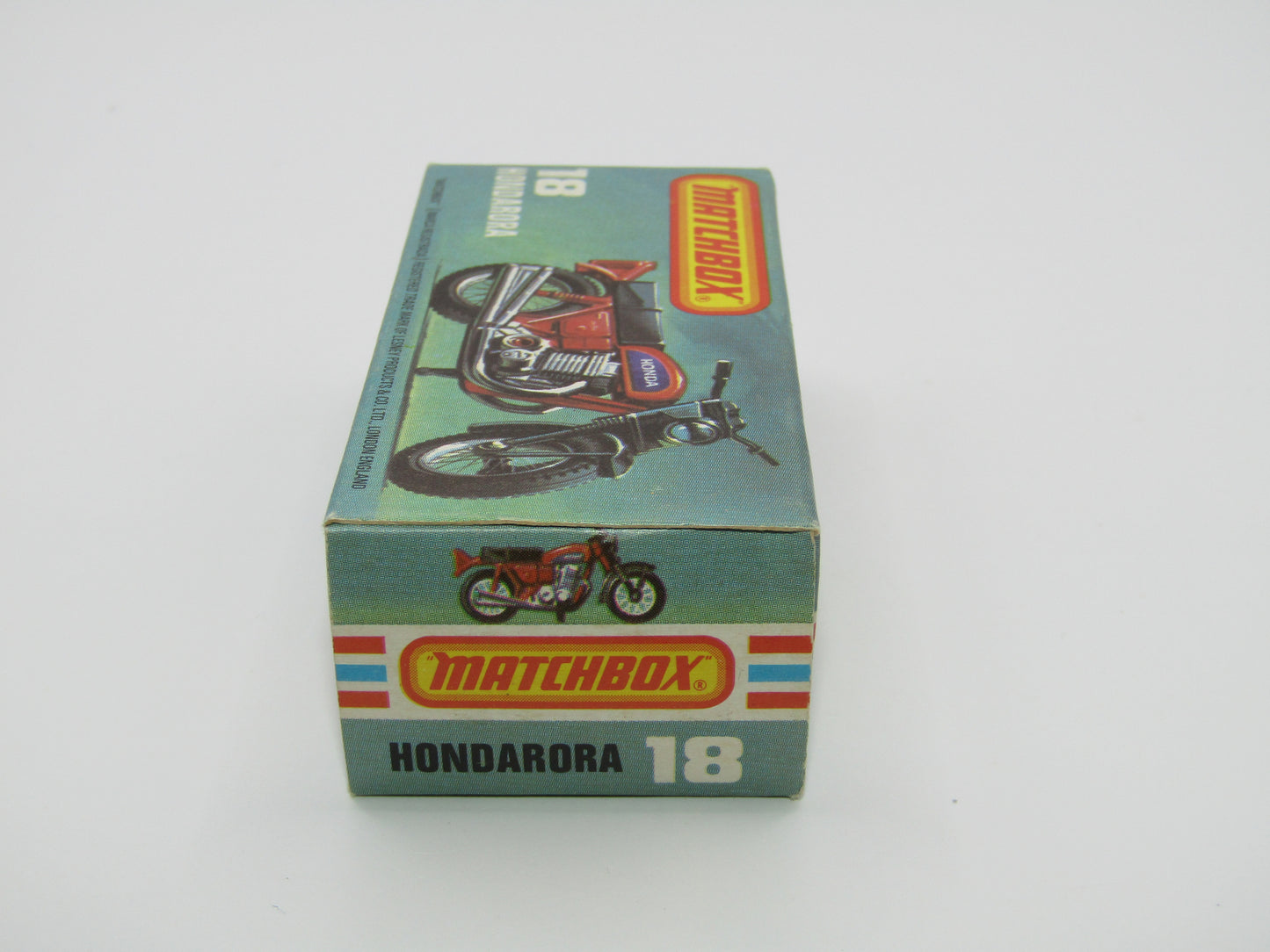 Matchbox Superfast No 18B Hondarora Motorcycle, OLIVE DRAB, No Labels, Wire Wheels