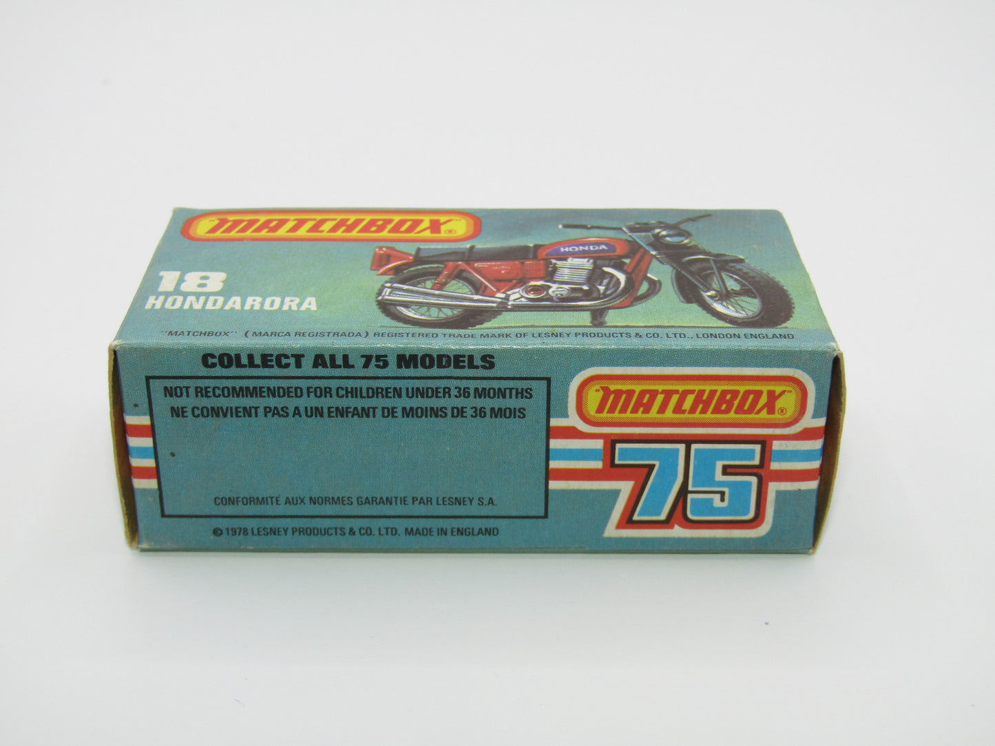 Matchbox Superfast No 18B Hondarora Motorcycle, OLIVE DRAB, No Labels, Wire Wheels