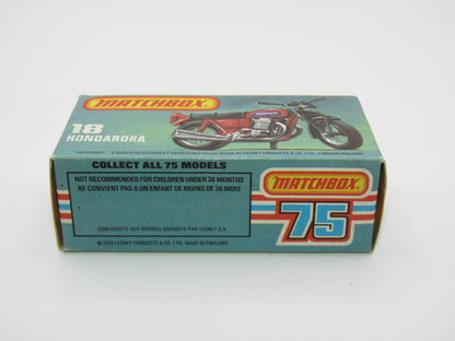 Matchbox Superfast No 18B Hondarora Motorcycle, OLIVE DRAB, No Labels, Wire Wheels