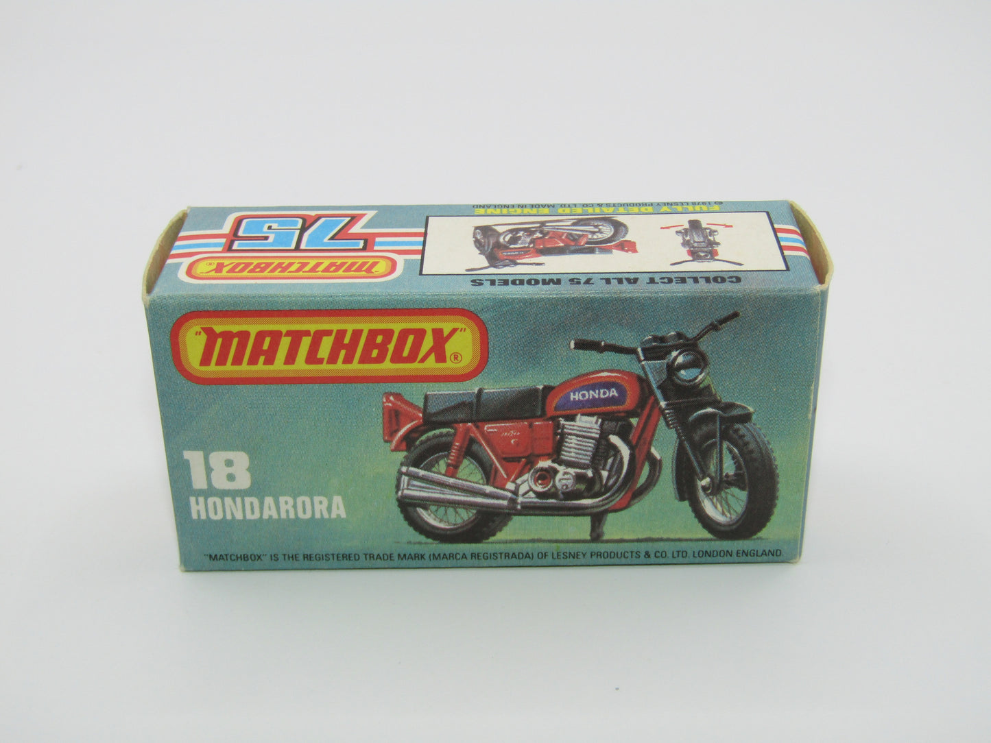 Matchbox Superfast No 18B Hondarora Motorcycle, OLIVE GREEN, No Labels, Wire Wheels