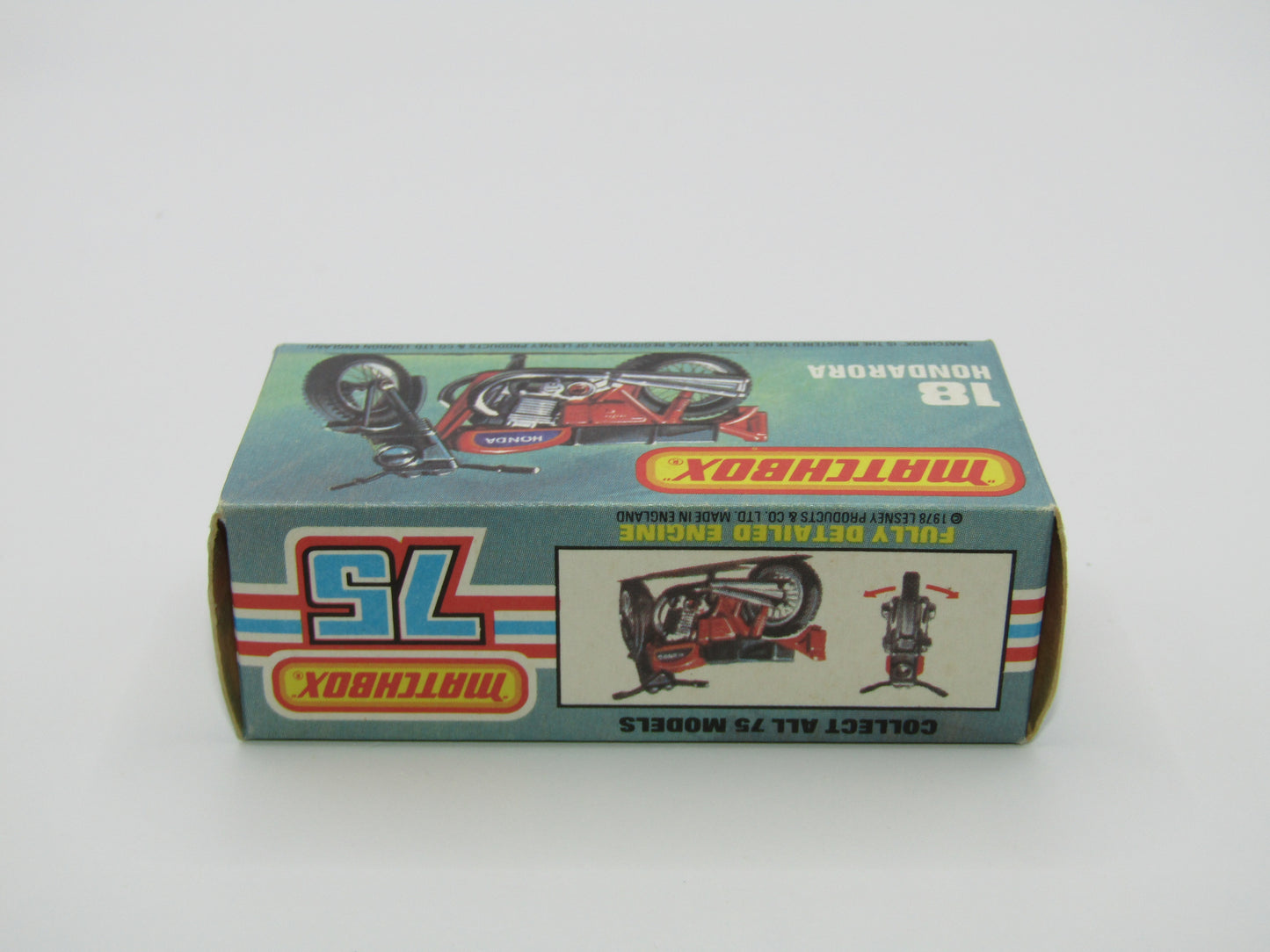 Matchbox Superfast No 18B Hondarora Motorcycle, OLIVE GREEN, No Labels, Wire Wheels