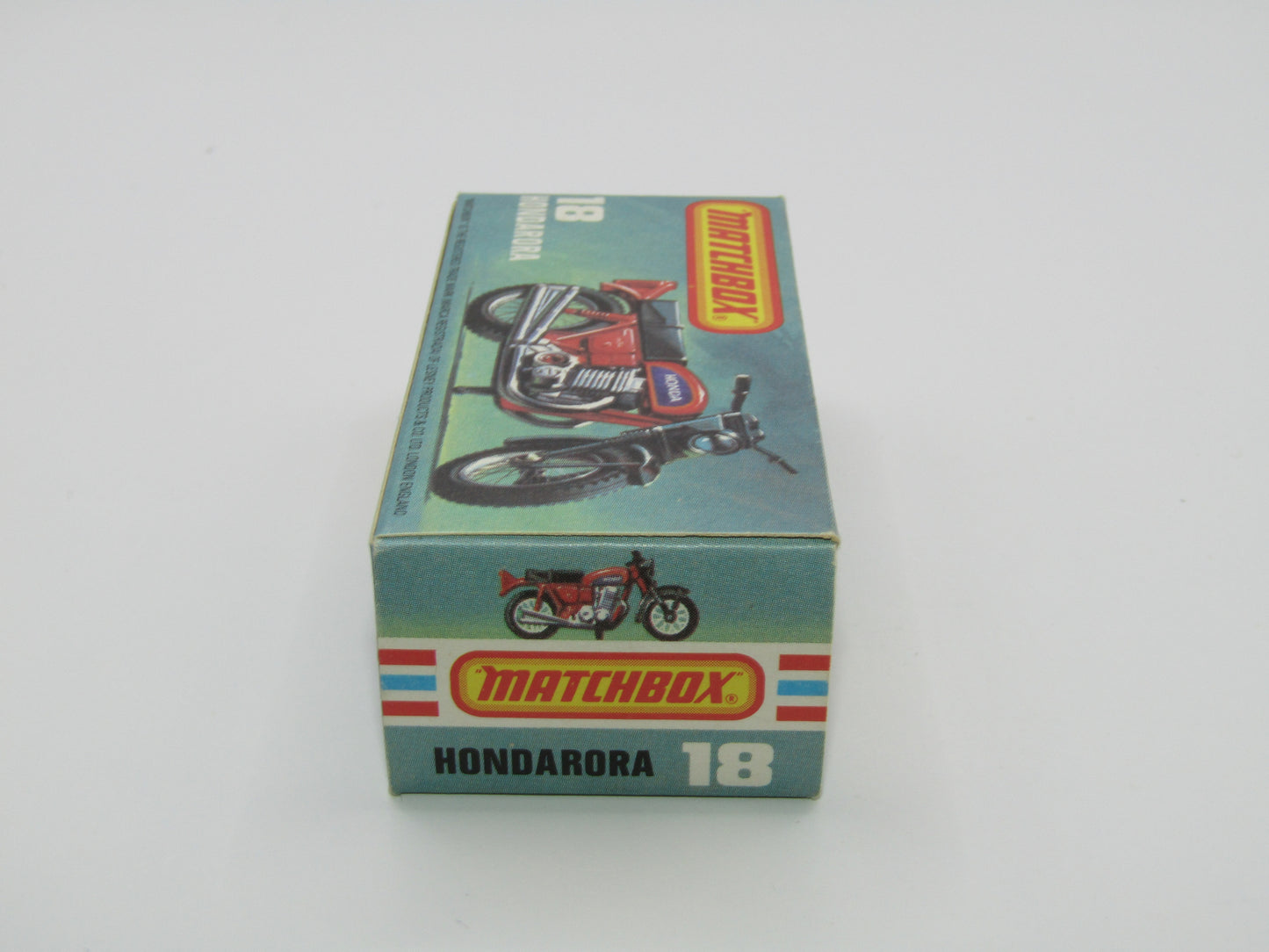Matchbox Superfast No 18B Hondarora Motorcycle, OLIVE GREEN, No Labels, Wire Wheels