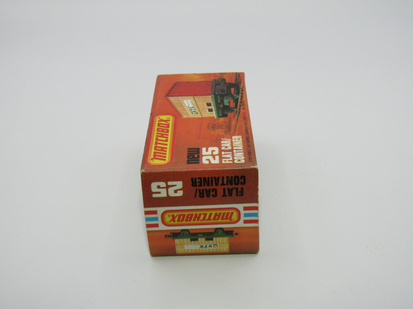 Matchbox Superfast No 25C Flat Car Container ORANGE-RED NYK