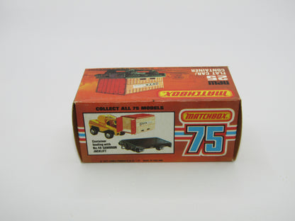 Matchbox Superfast No 25C Flat Car Container ORANGE-RED NYK