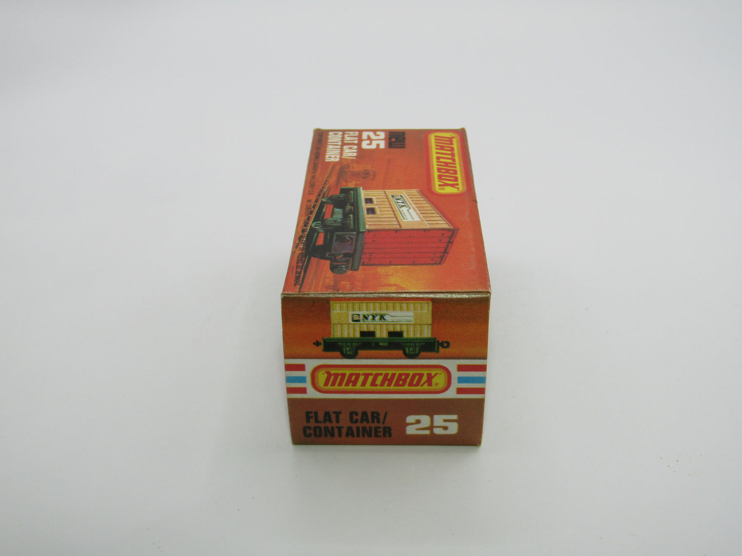 Matchbox Superfast No 25C Flat Car Container ORANGE-RED NYK