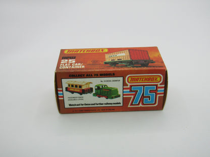 Matchbox Superfast No 25C Flat Car Container ORANGE-RED NYK