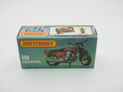 Matchbox Superfast No 18B Hondarora Motorcycle, Metallic Green, BLACK Engine, Mag Wheels