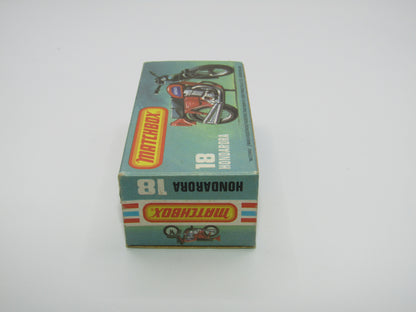 Matchbox Superfast No 18B Hondarora Motorcycle, Metallic Green, BLACK Engine, Mag Wheels