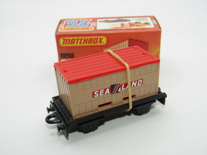 Matchbox Superfast No 25C Flat Car Container Sealand - DIFFERENT Labels