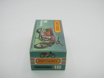 Matchbox Superfast No 18B Hondarora Motorcycle, Metallic Green, BLACK Engine, Mag Wheels
