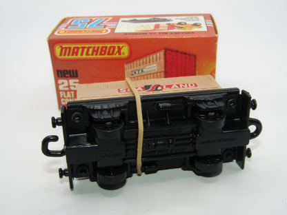 Matchbox Superfast No 25C Flat Car Container Sealand - DIFFERENT Labels