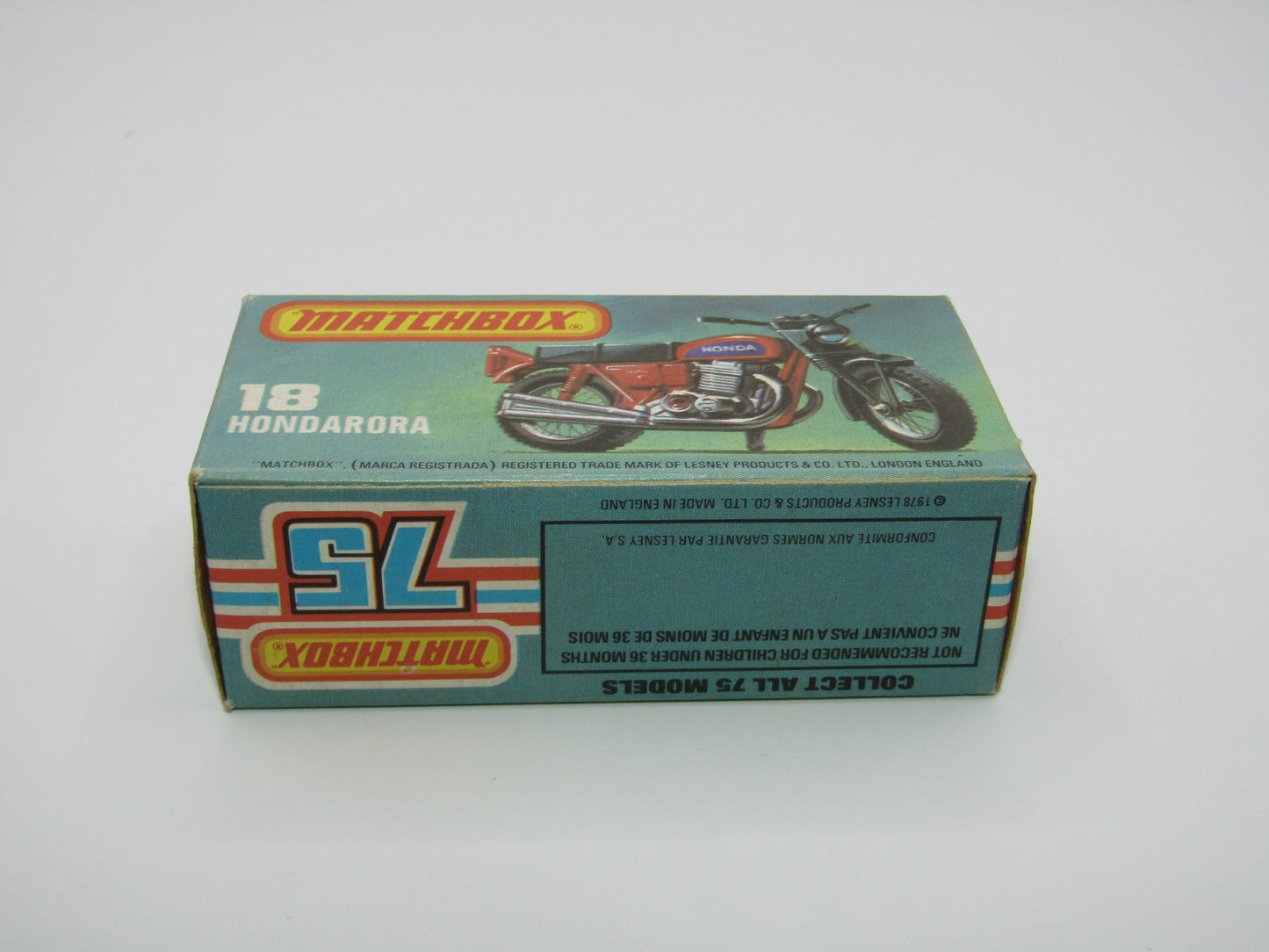 Matchbox Superfast No 18B Hondarora Motorcycle, Metallic Green, BLACK Engine, Mag Wheels