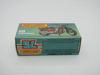 Matchbox Superfast No 18B Hondarora Motorcycle, Metallic Green, BLACK Engine, Mag Wheels